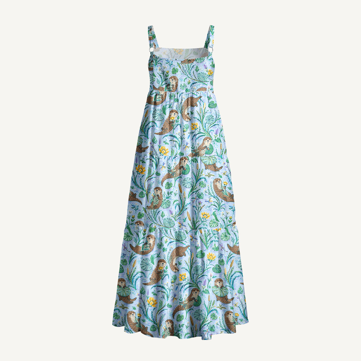 Otter Lily Escape Print Wide Straps Maxi Dress With Pockets