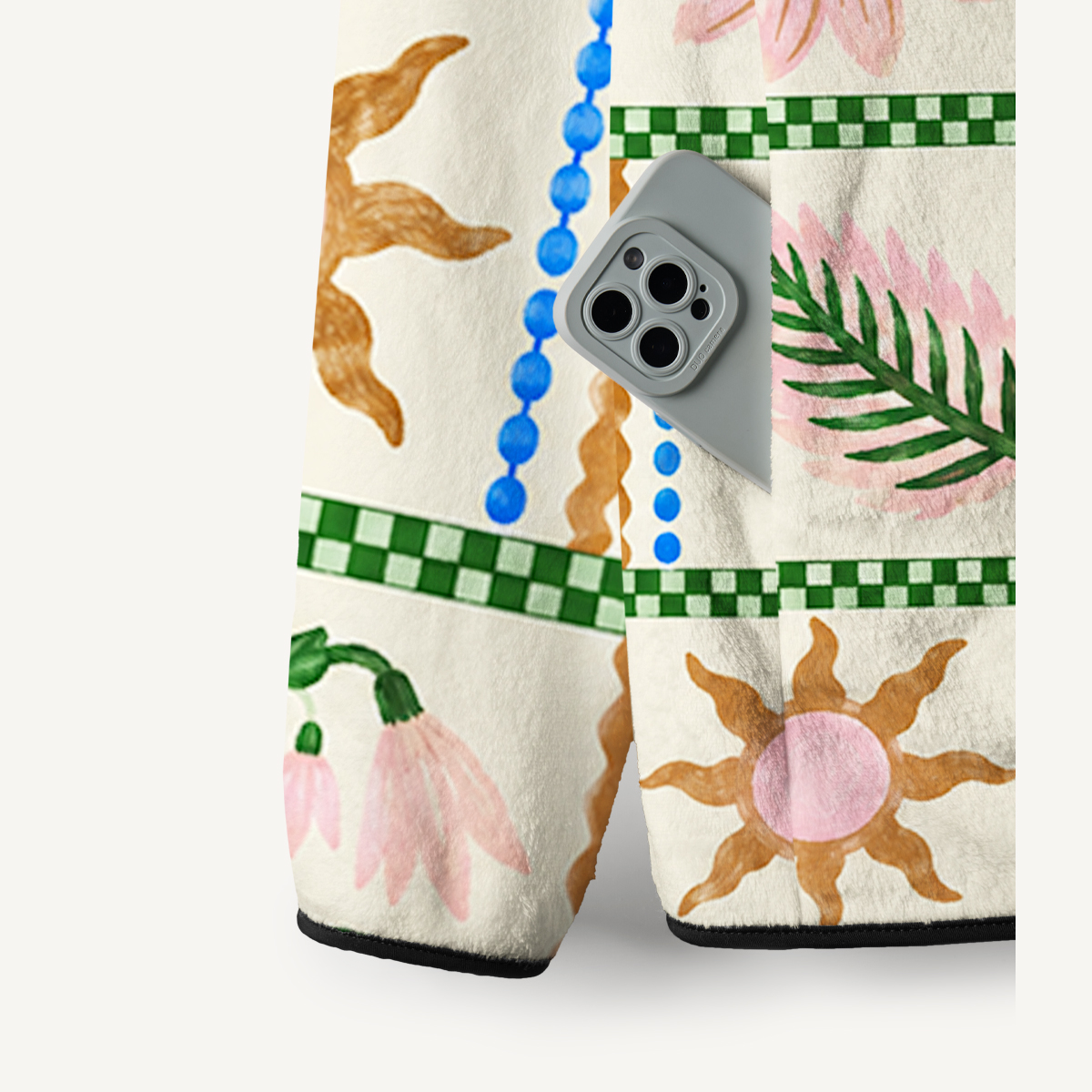 Botanical Folk Art Garden Print Fleece Jacket