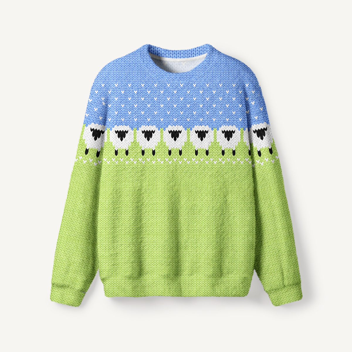 Cozy Little Sheep Fuzzy Crewneck Sweater