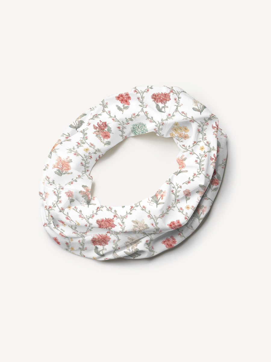 Coral Vine Print Boho Bandeau Headband