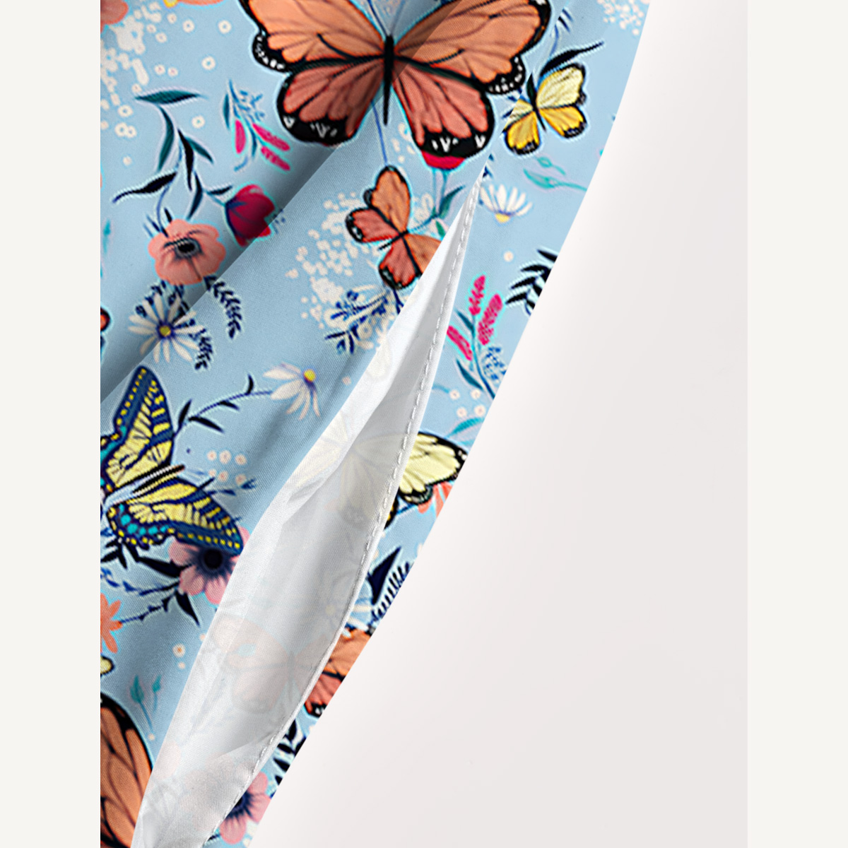 Butterfly Blossom Printed Wide Straps Maxi Dress With Pockets