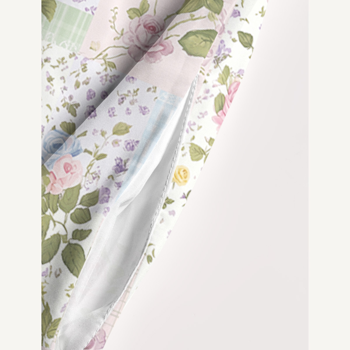 Pastel Rose Print Wide Straps Maxi Dress With Pockets