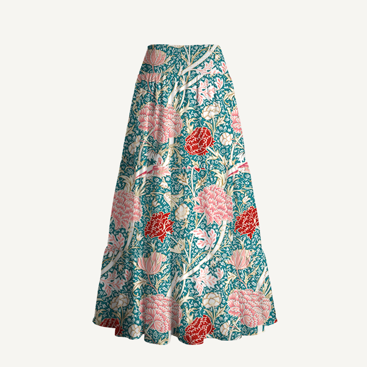 Lemon Pomegranate Garden Print Convertible Maxi Skirt & Strapless Dress  