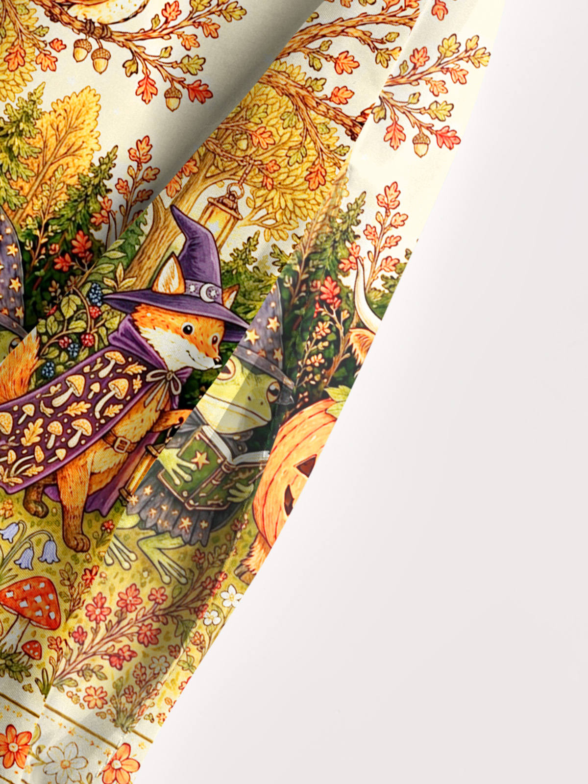 Halloween Pumpkin Fairy Forest Print Wide Straps Maxi Dress With Pockets