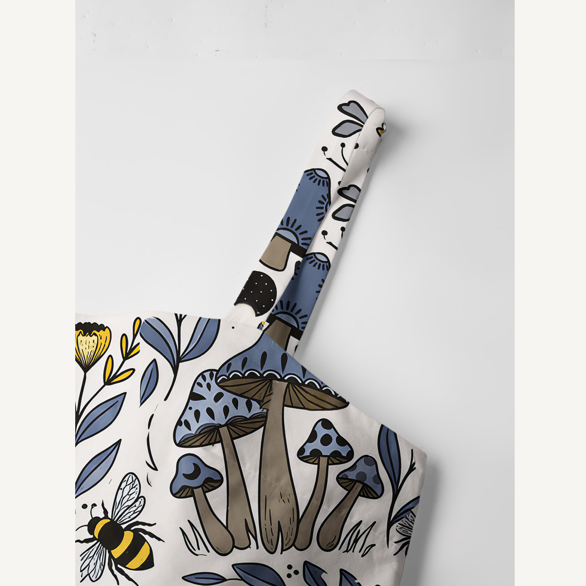 Bee Whisper Forest Print Cotton Wide Straps Maxi Dress With Pockets