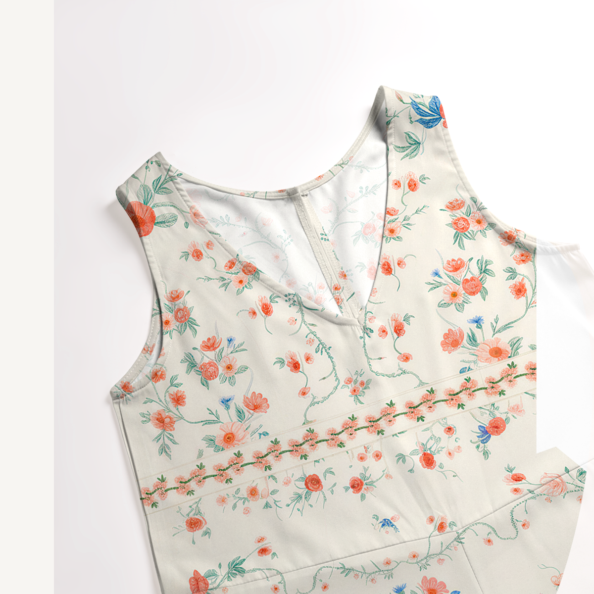 V-Neck Wild Bloom Boho Jumpsuit with Pockets for Women