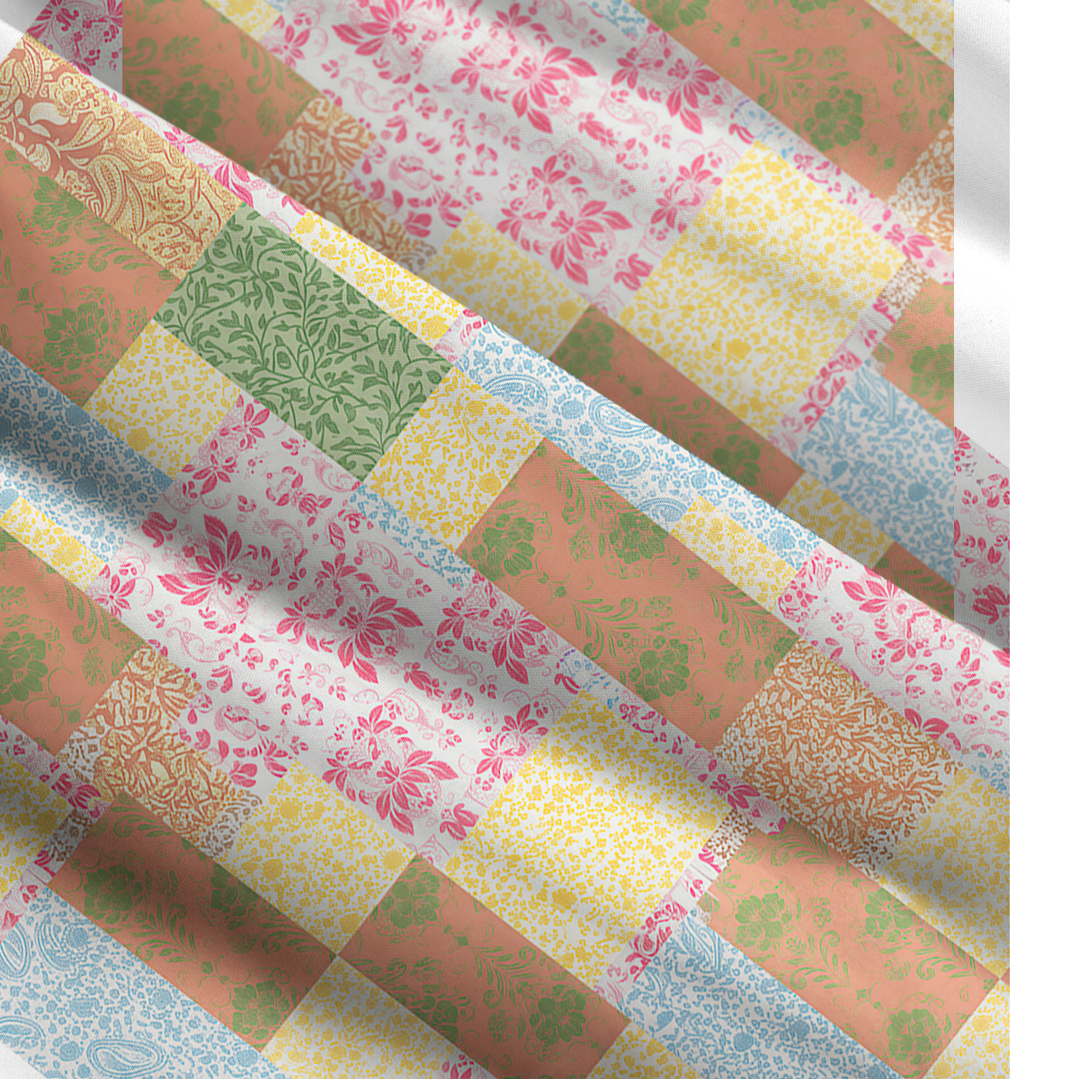 Square Neck Morning Patch Print Slip Dress