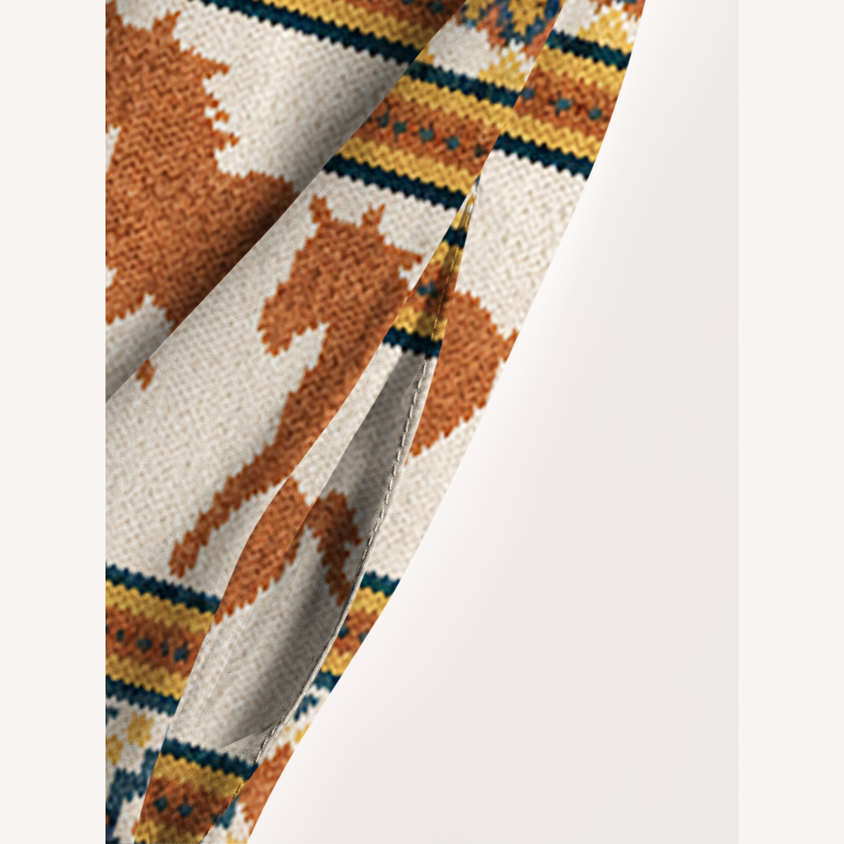 Running Horses Geometric Pattern Straps Maxi Dress With Pockets