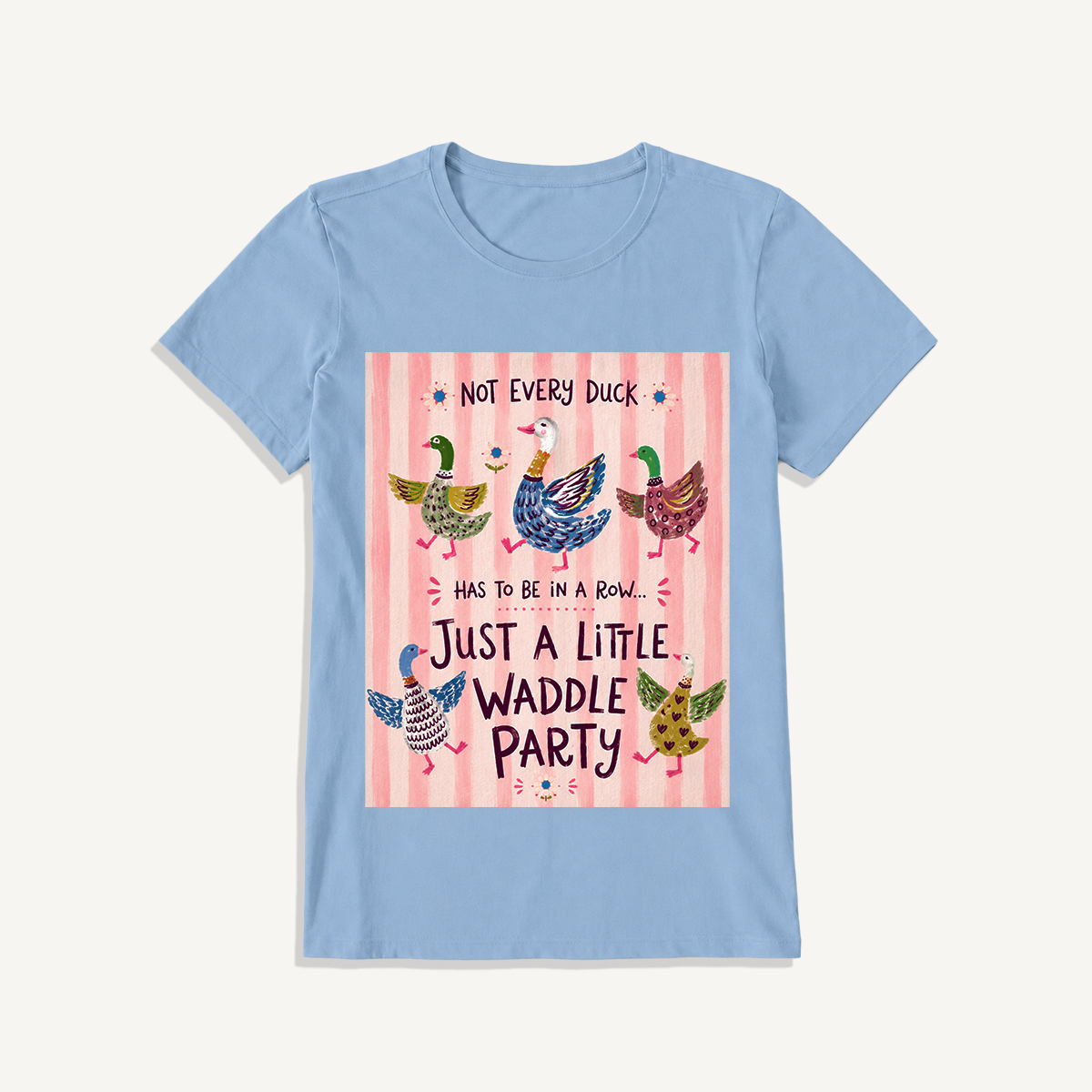 Waddle Party Print Crew Neck Cotton Tee