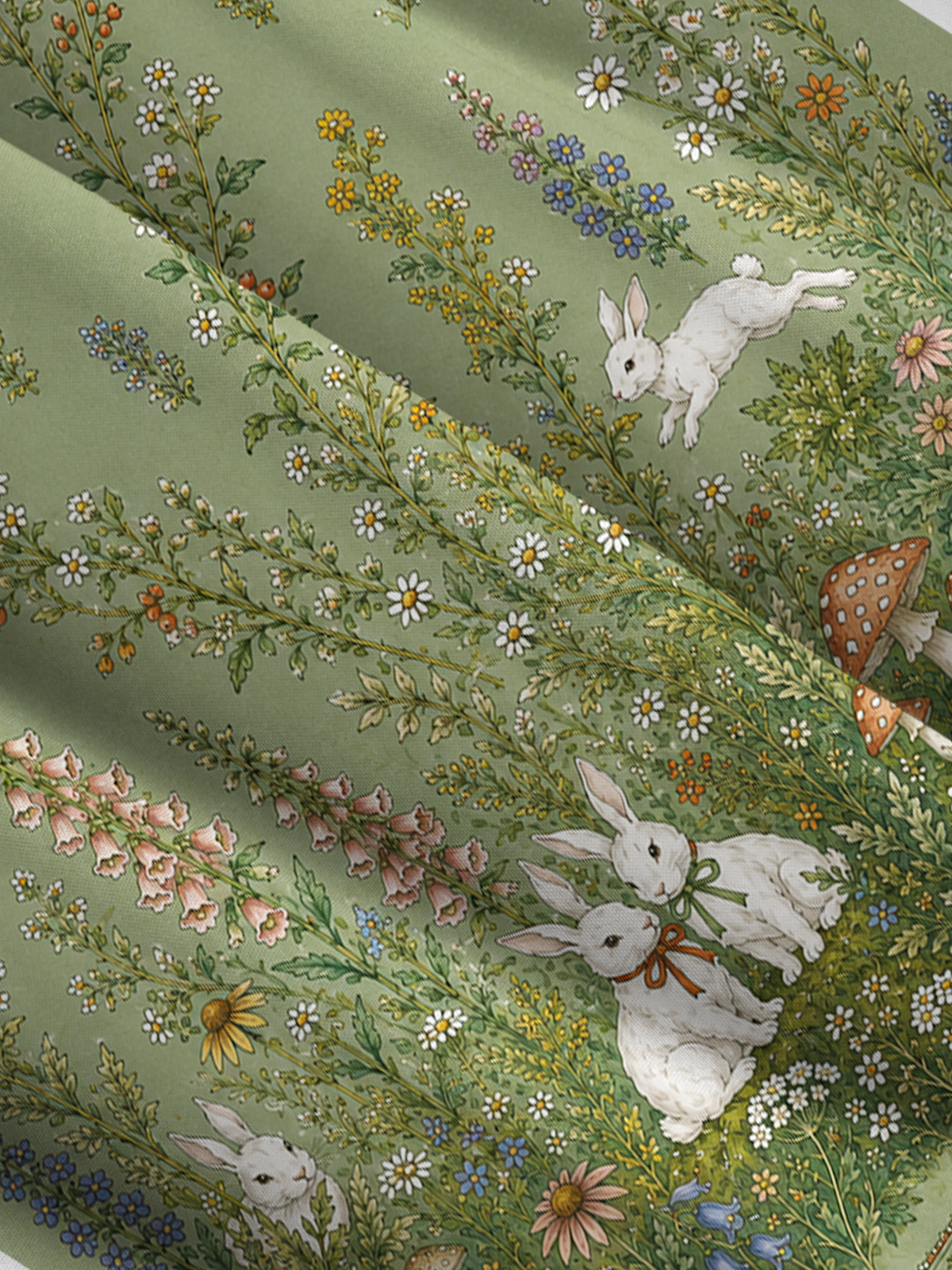 Bunny Meadow Garden Print Wide Straps Maxi Dress With Pockets