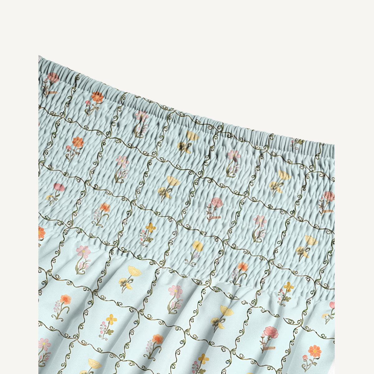 Sunny Garden Tiles Print Maxi Skirt