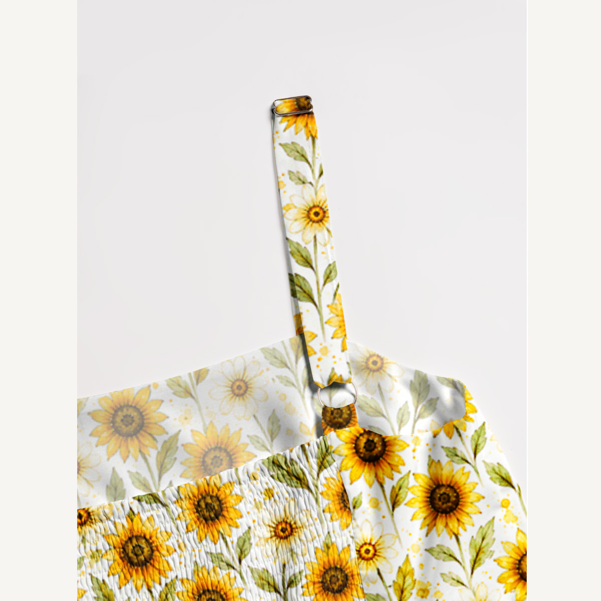 Sunflower American Flag  Print Wide Straps Maxi Dress With Pockets