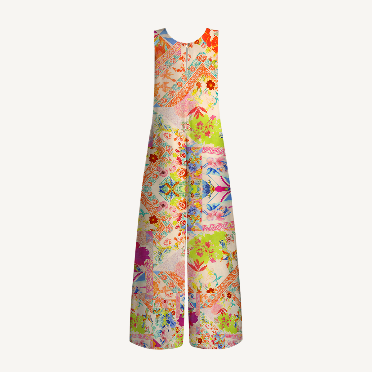 V-Neck Vivid Lily Boho Jumpsuit with Pockets for Women