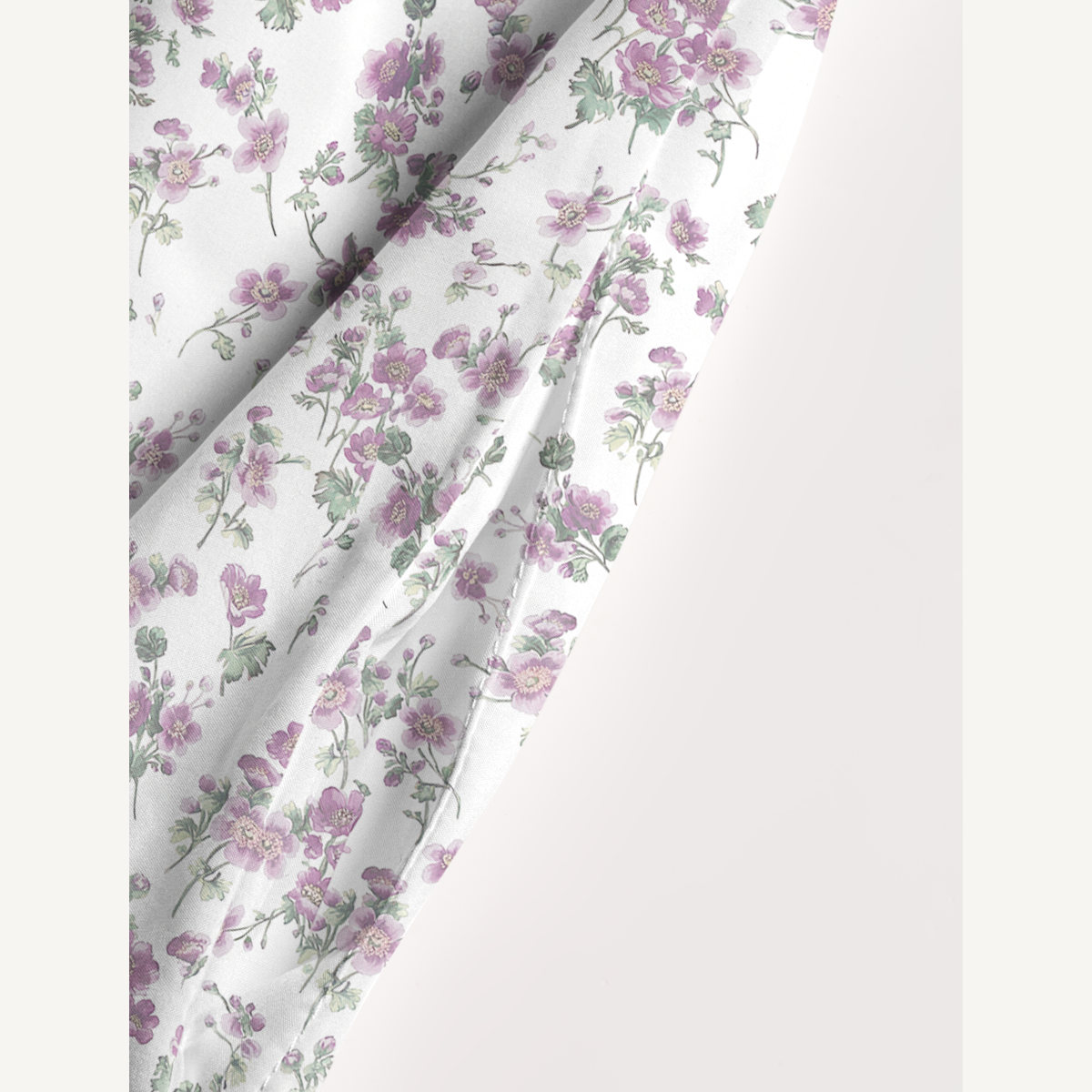 Square Neck Lavender Field Whisper Print Slip Dress