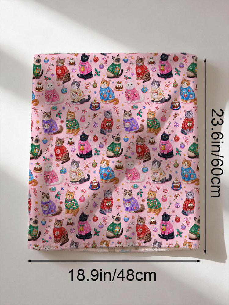 Christmas Sweater Cats Holiday Print Dining Chair Back Covers