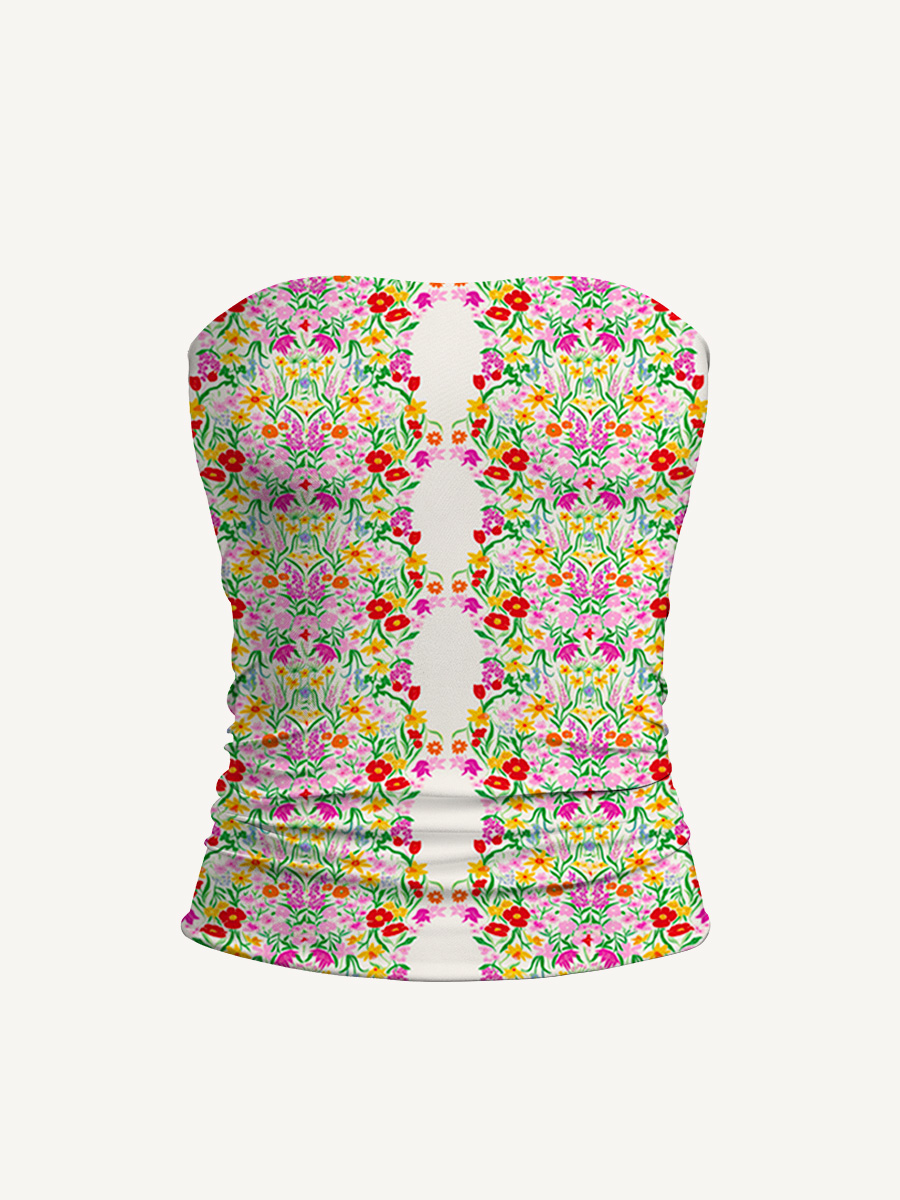 Elegant Garden Print Boho Bandeau Headband