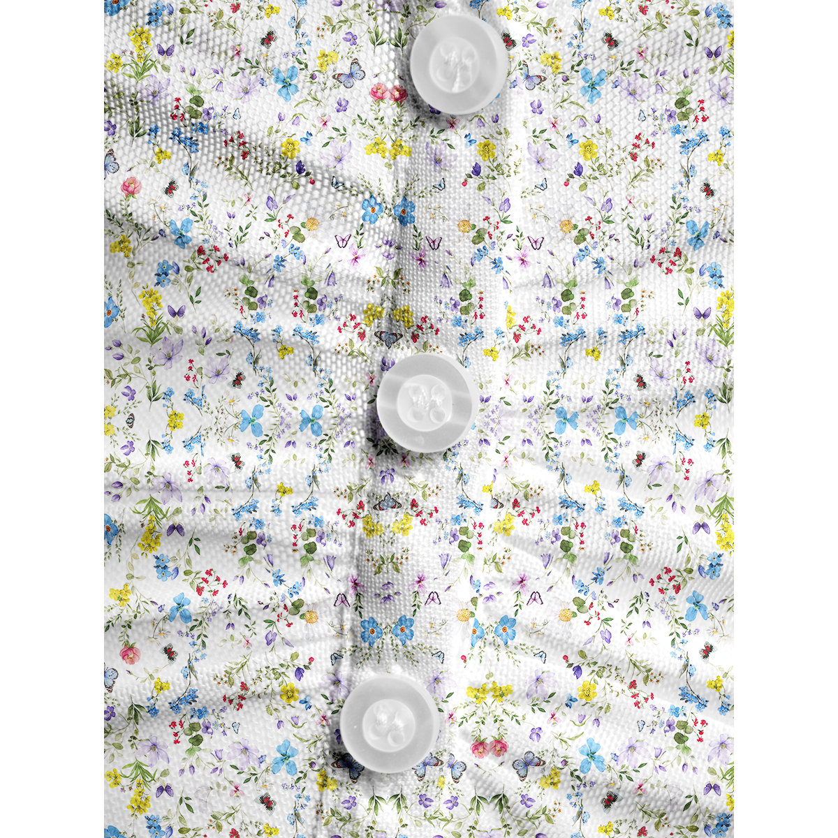 V-Neck Short Sleeve Butterfly Trail Print Mesh Top