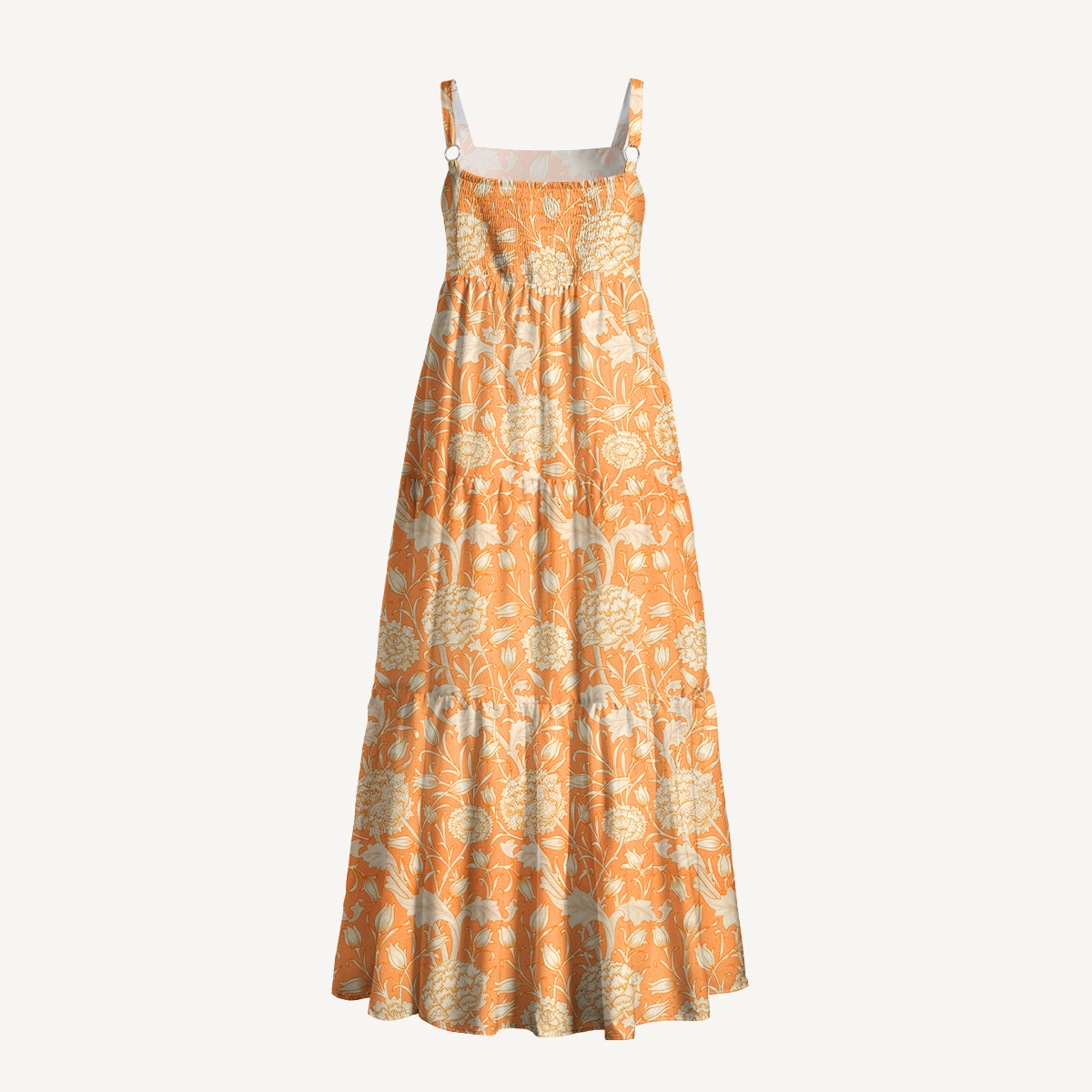 Classic Coral Botanical Print Slip Dress
