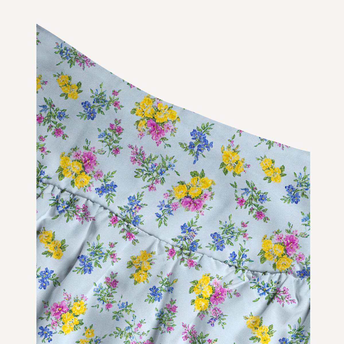 Blue Meadow Print Maxi Skirt