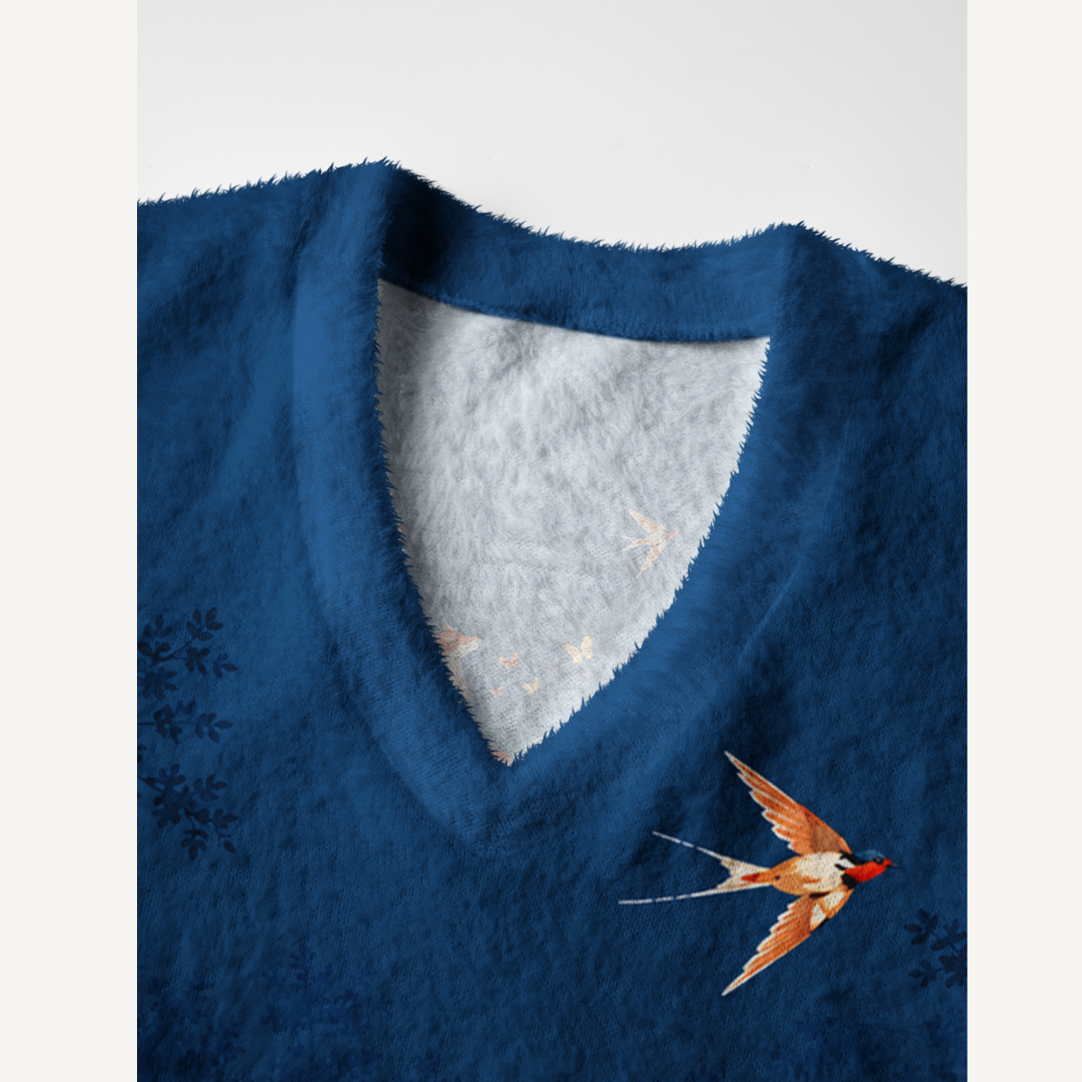 Midnight Woodland Friends Print V-Neck Sweater Vest