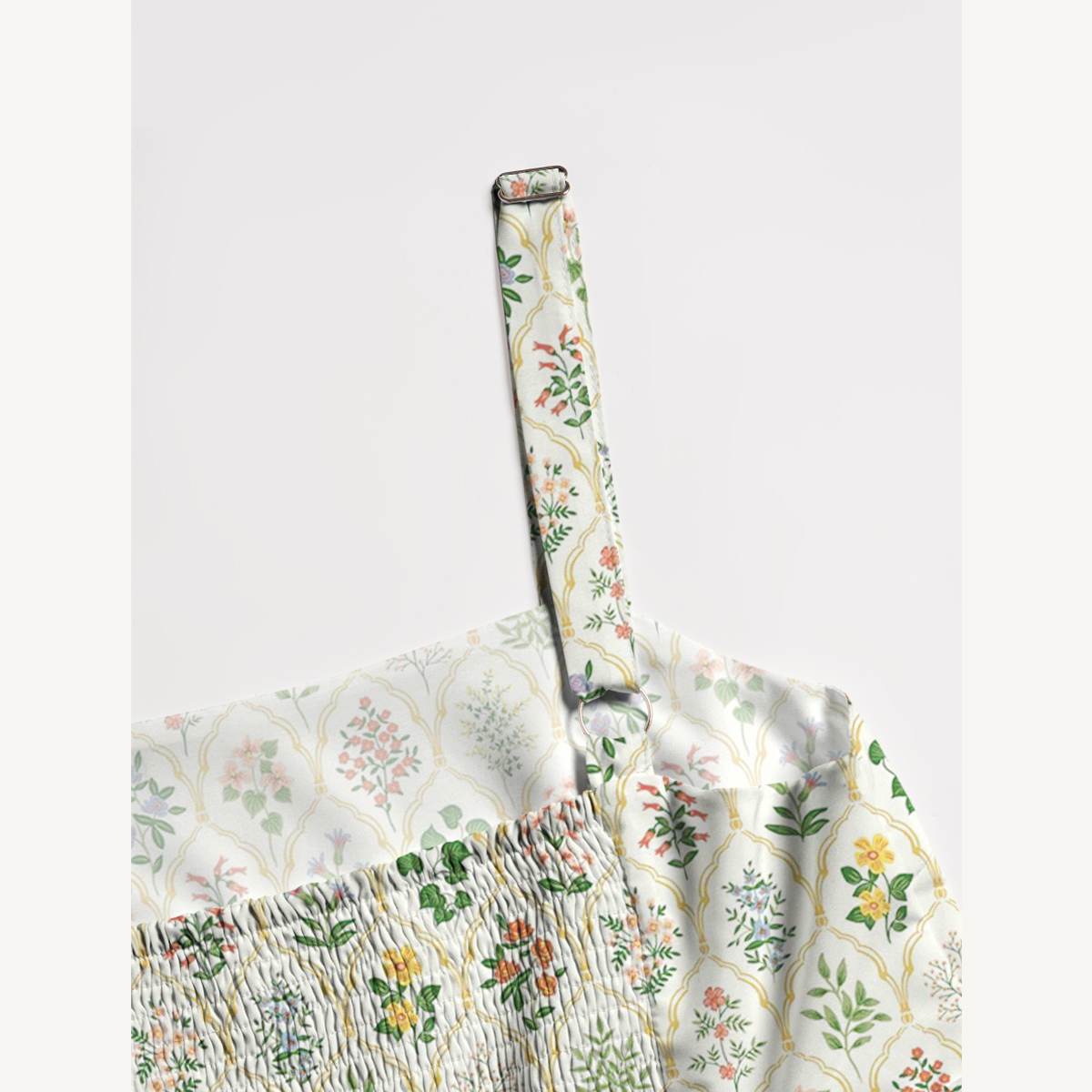 Warm Grid Floral Whisper Wide Straps Maxi Dress With Pockets