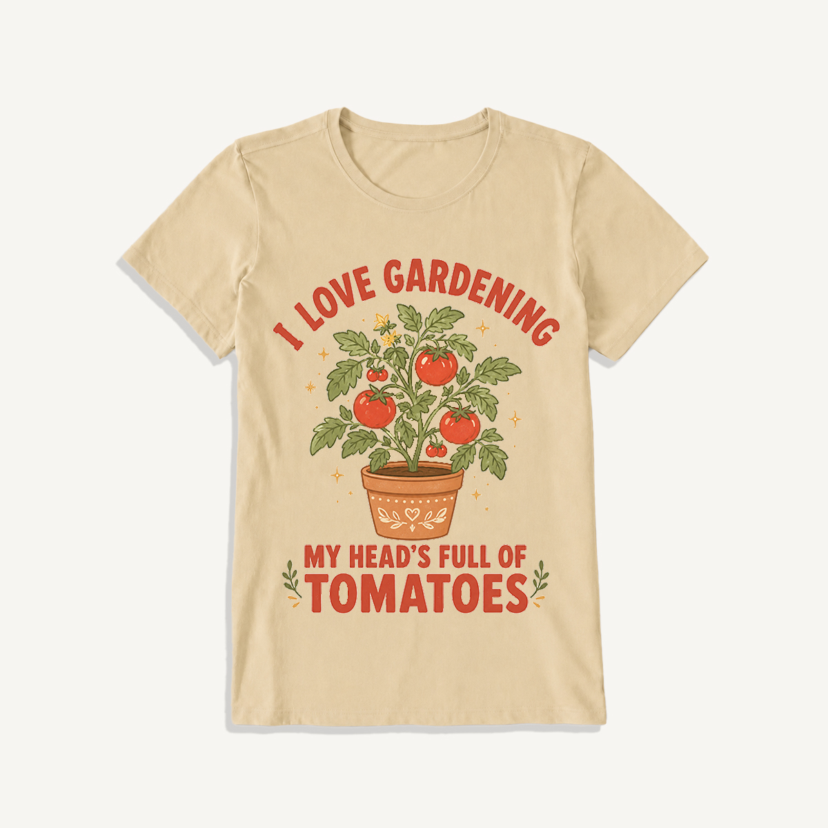 Tomato Garden Daydream Print Crew Neck Cotton Tee