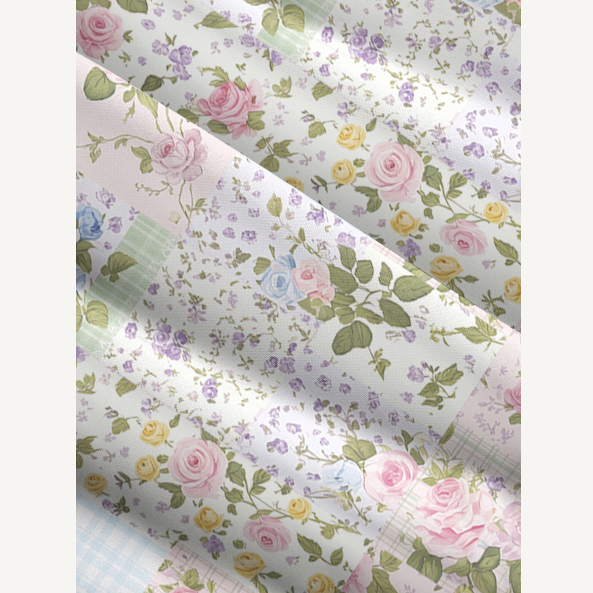 Pastel Rose Print Wide Straps Maxi Dress With Pockets