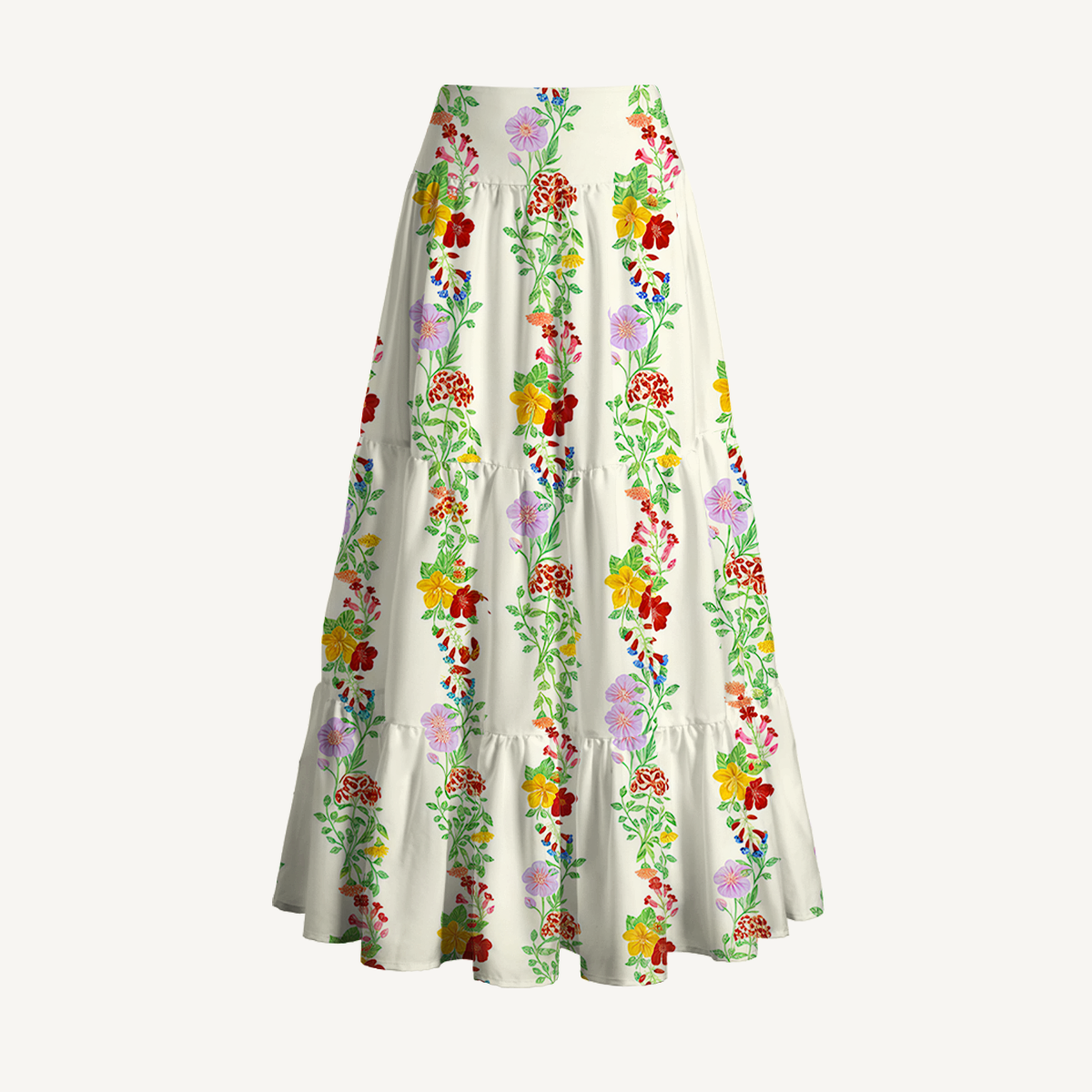 Elegant Blossom Trail Maxi Skirt