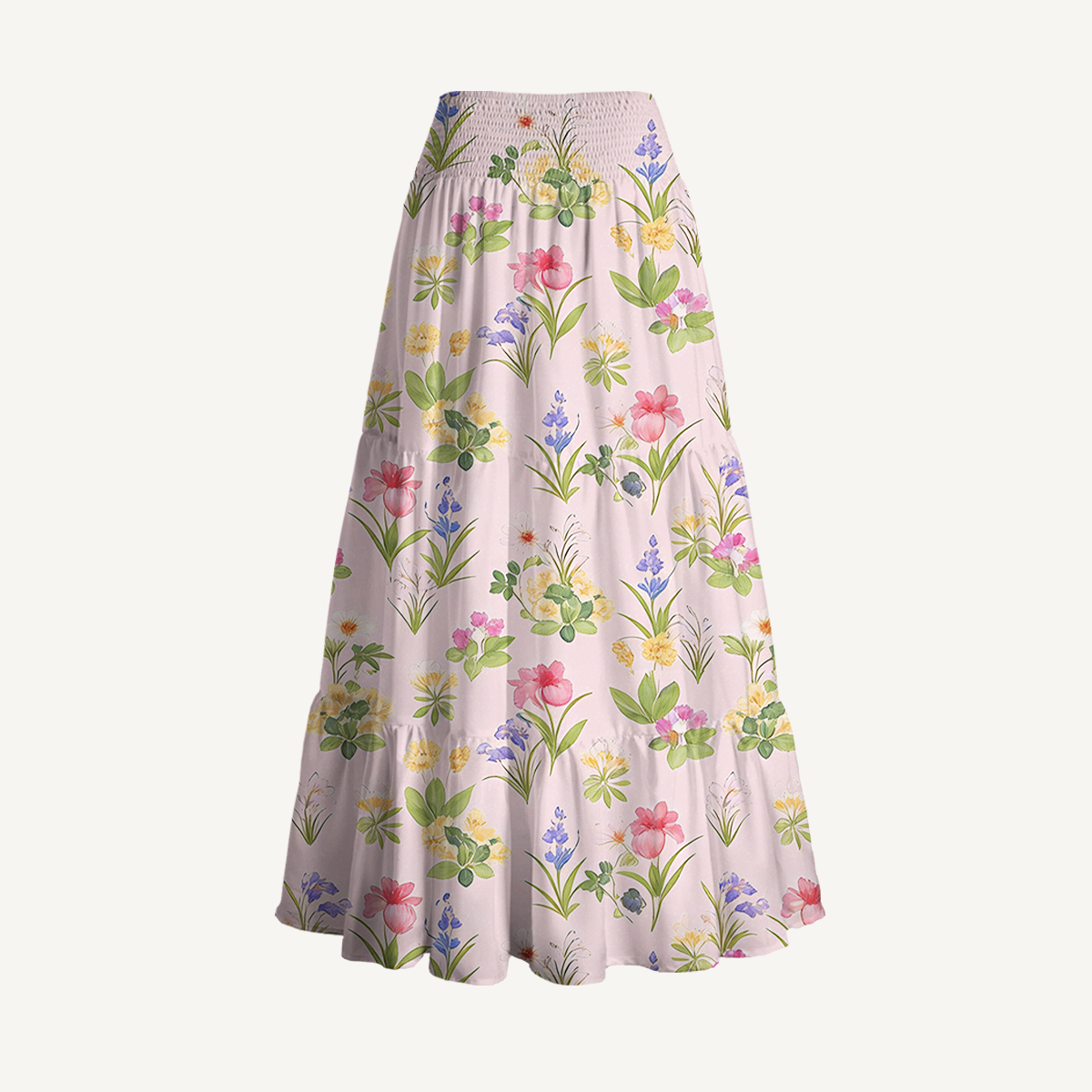 Delicate Blossom Print Maxi Skirt