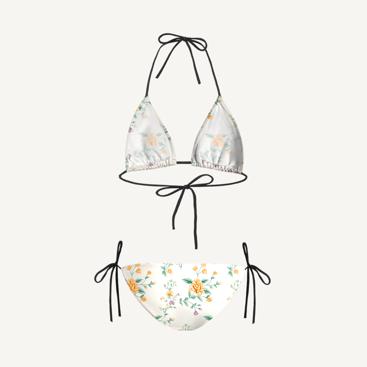 Amber Rose Tie Side Bikini Set with Matching Pants