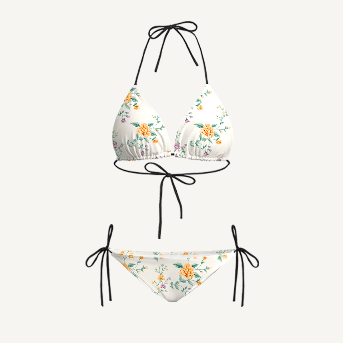 Amber Rose Tie Side Bikini Set with Matching Pants