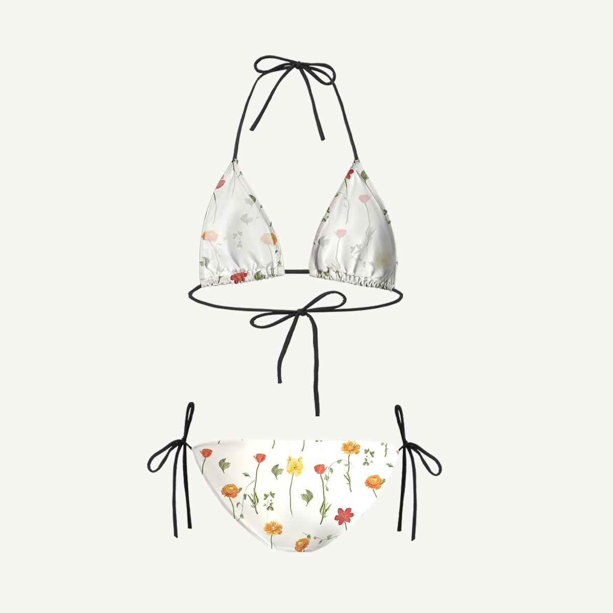 Wildlight Meadow Tie Side Bikini Set with Matching Pants