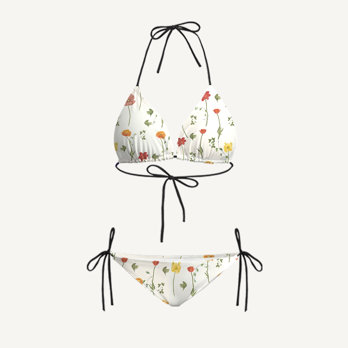 Wildlight Meadow Tie Side Bikini Set with Matching Pants