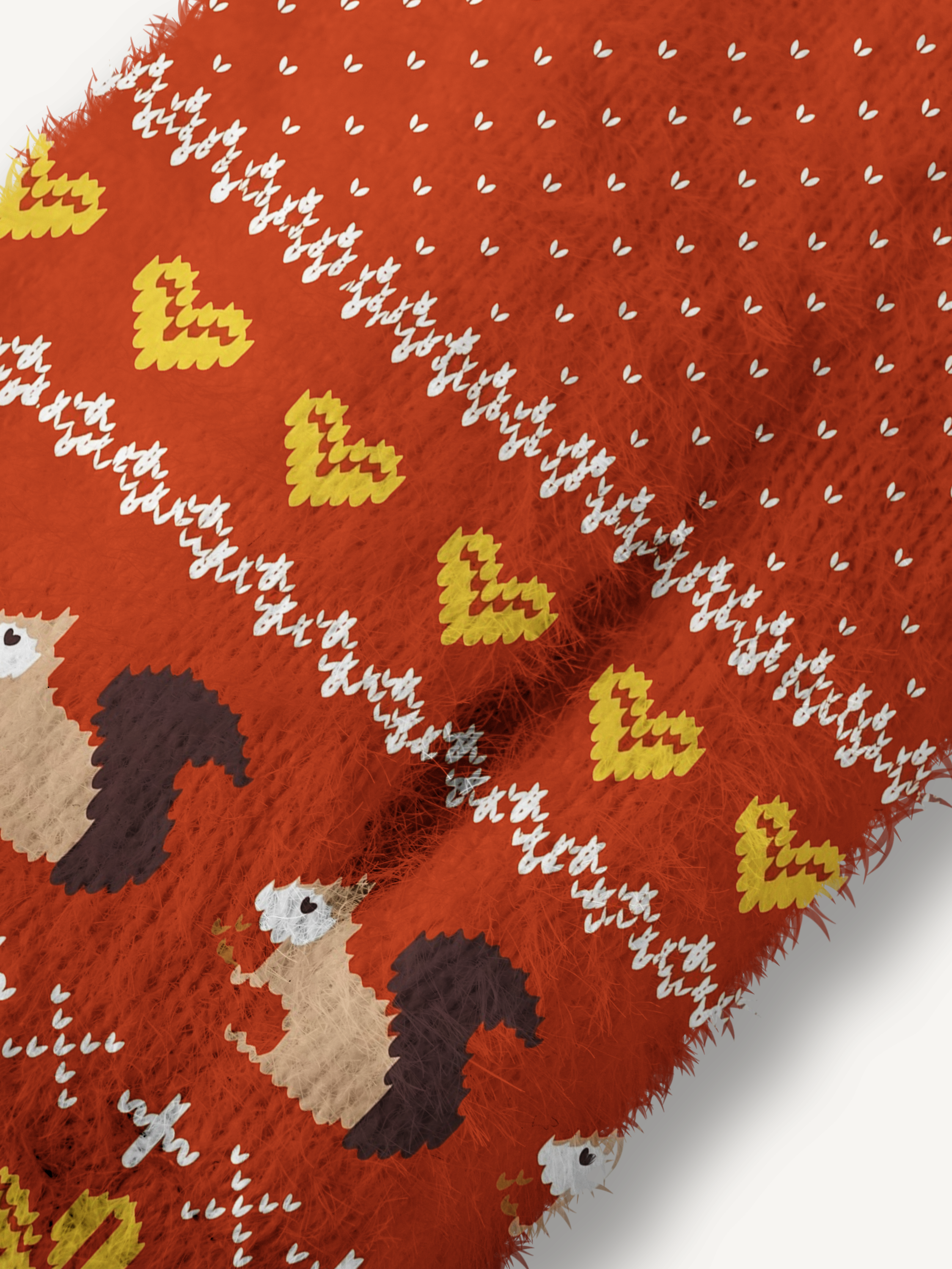 Autumn Woodland Squirrel Beanie Scarf & Fingerless Gloves Set