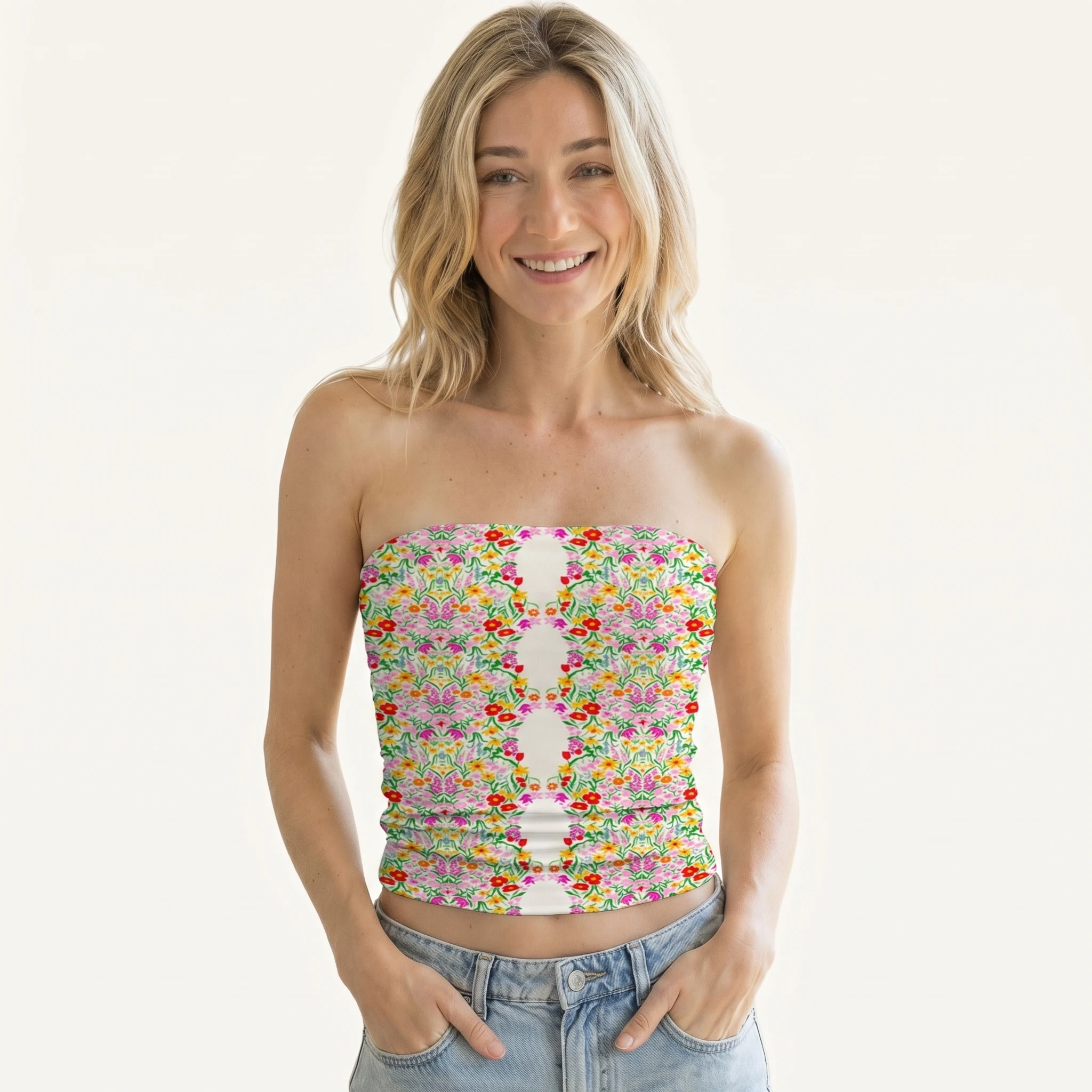 Elegant Garden Print Boho Bandeau Headband