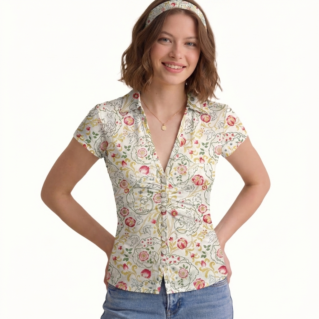 Peony Vine Garden Print Boho Bandeau Headband