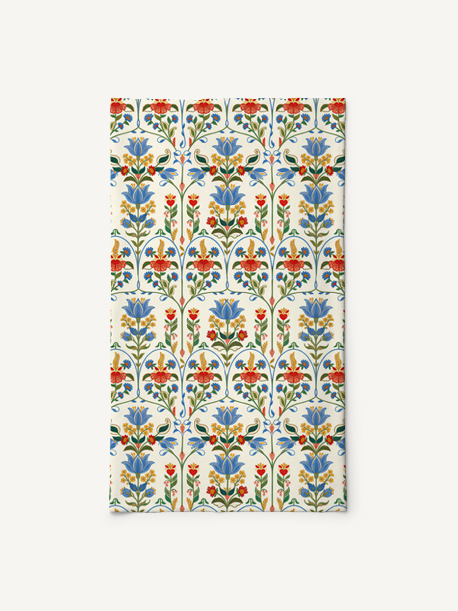 Folk Bloom Print Boho Bandeau Headband