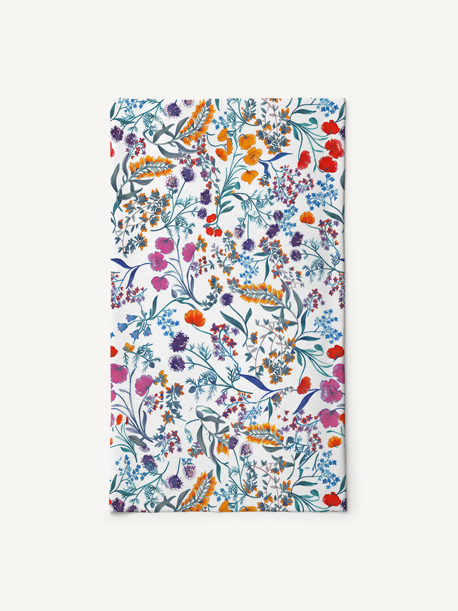 Fiery Meadow Print Boho Bandeau Headband