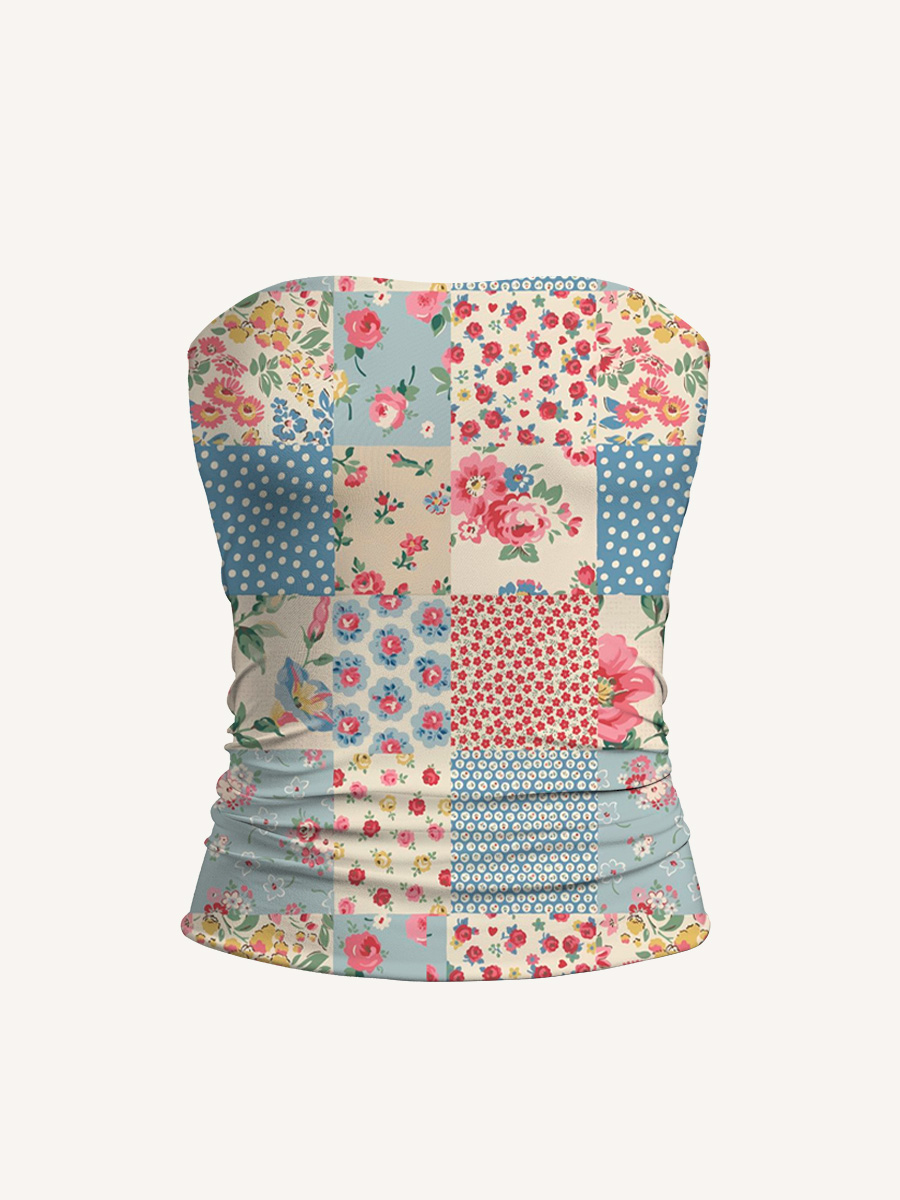 Pastel Patc Print Boho Bandeau Headband