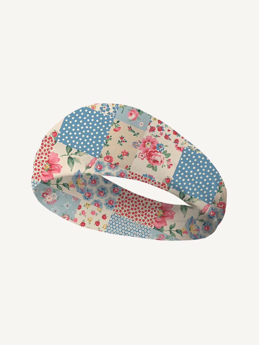 Pastel Patc Print Boho Bandeau Headband