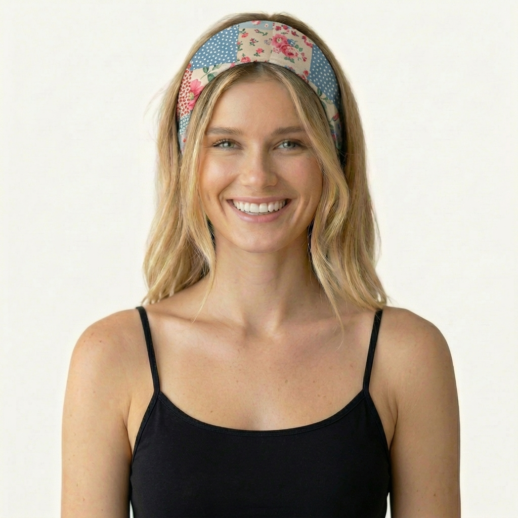 Pastel Patc Print Boho Bandeau Headband
