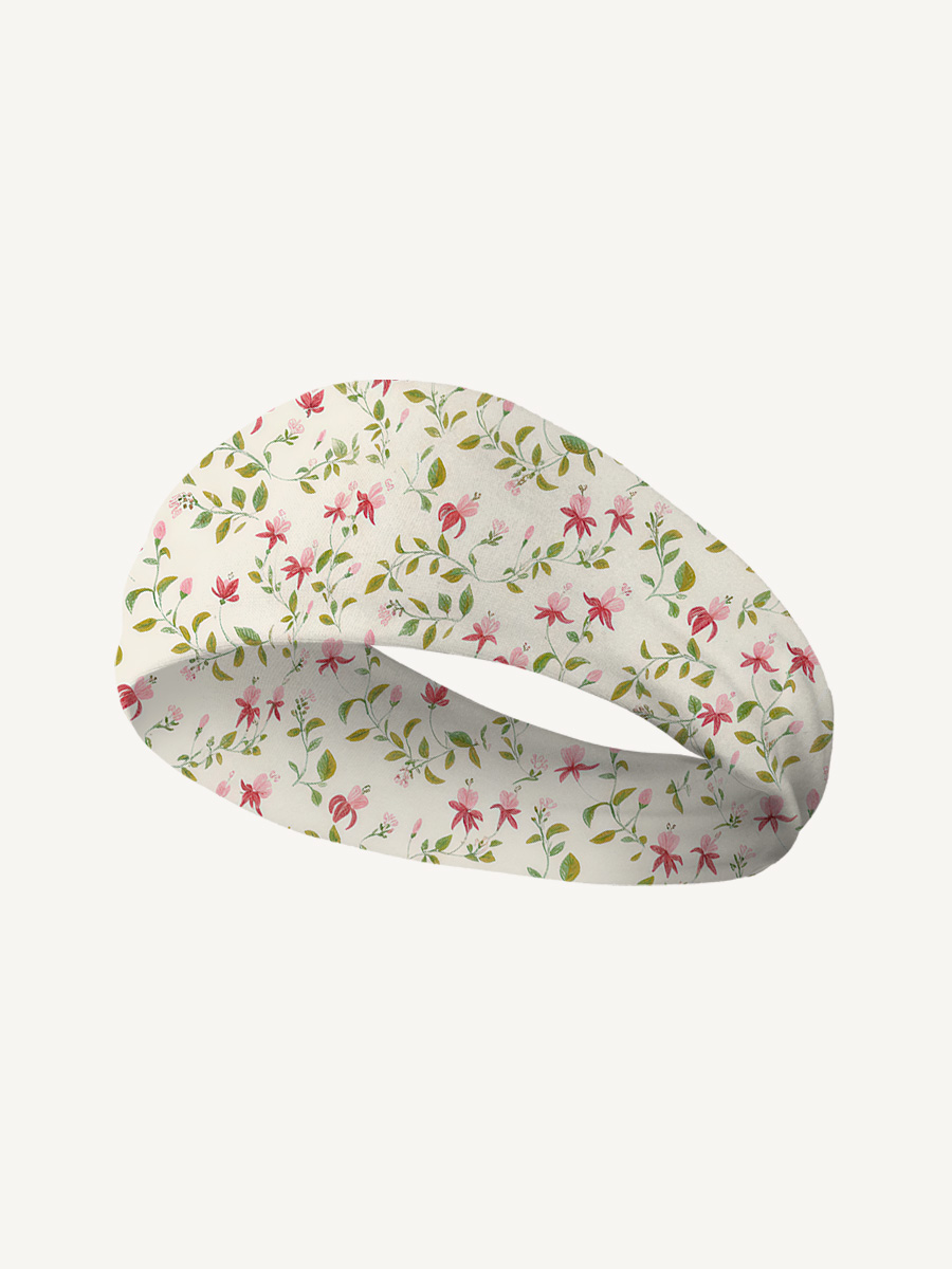 Ruby Vine Print Boho Bandeau Headband
