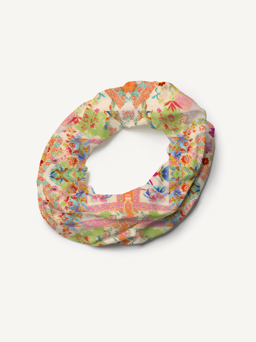 Vivid Lily Print Boho Bandeau Headband