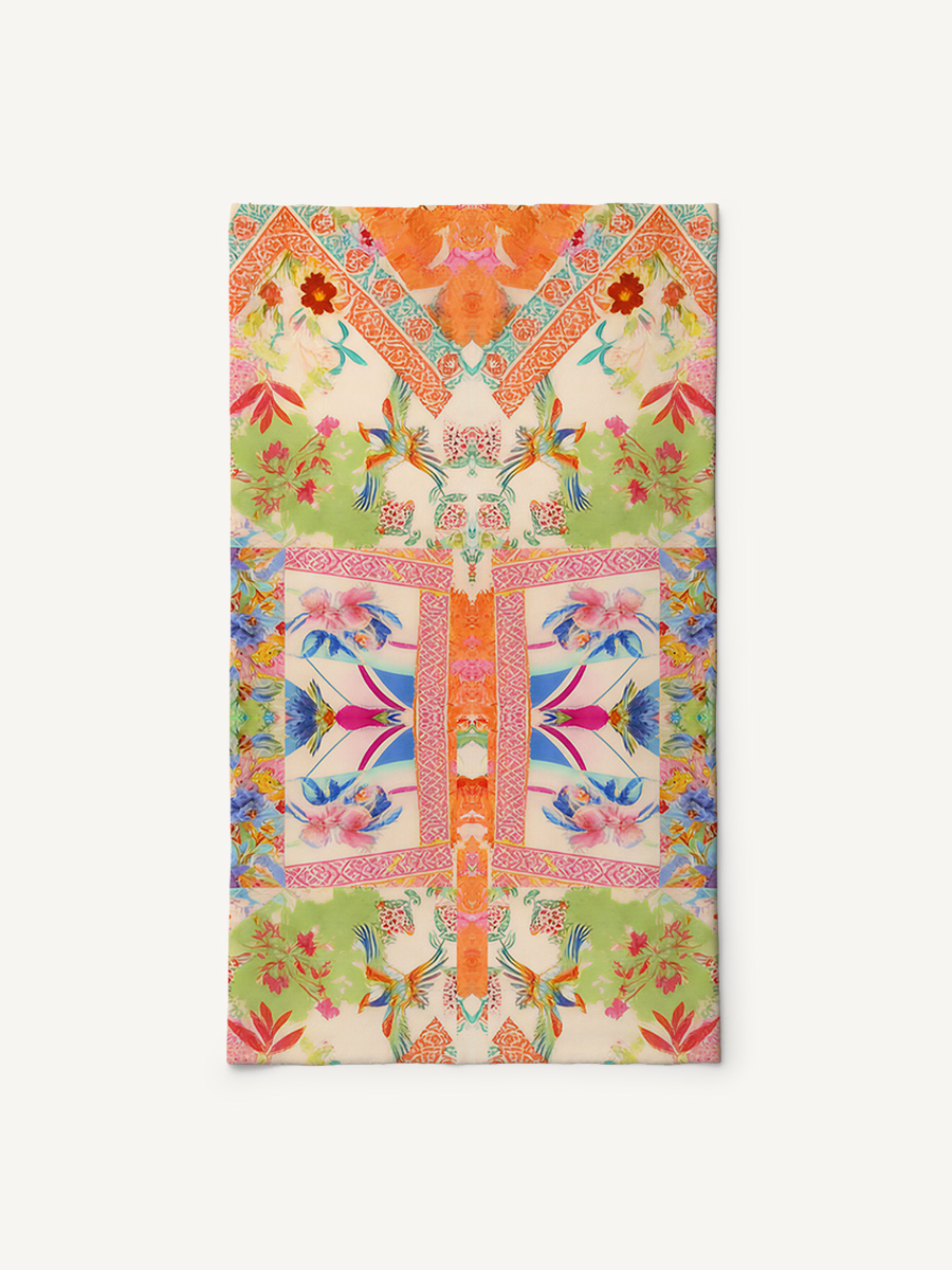 Vivid Lily Print Boho Bandeau Headband