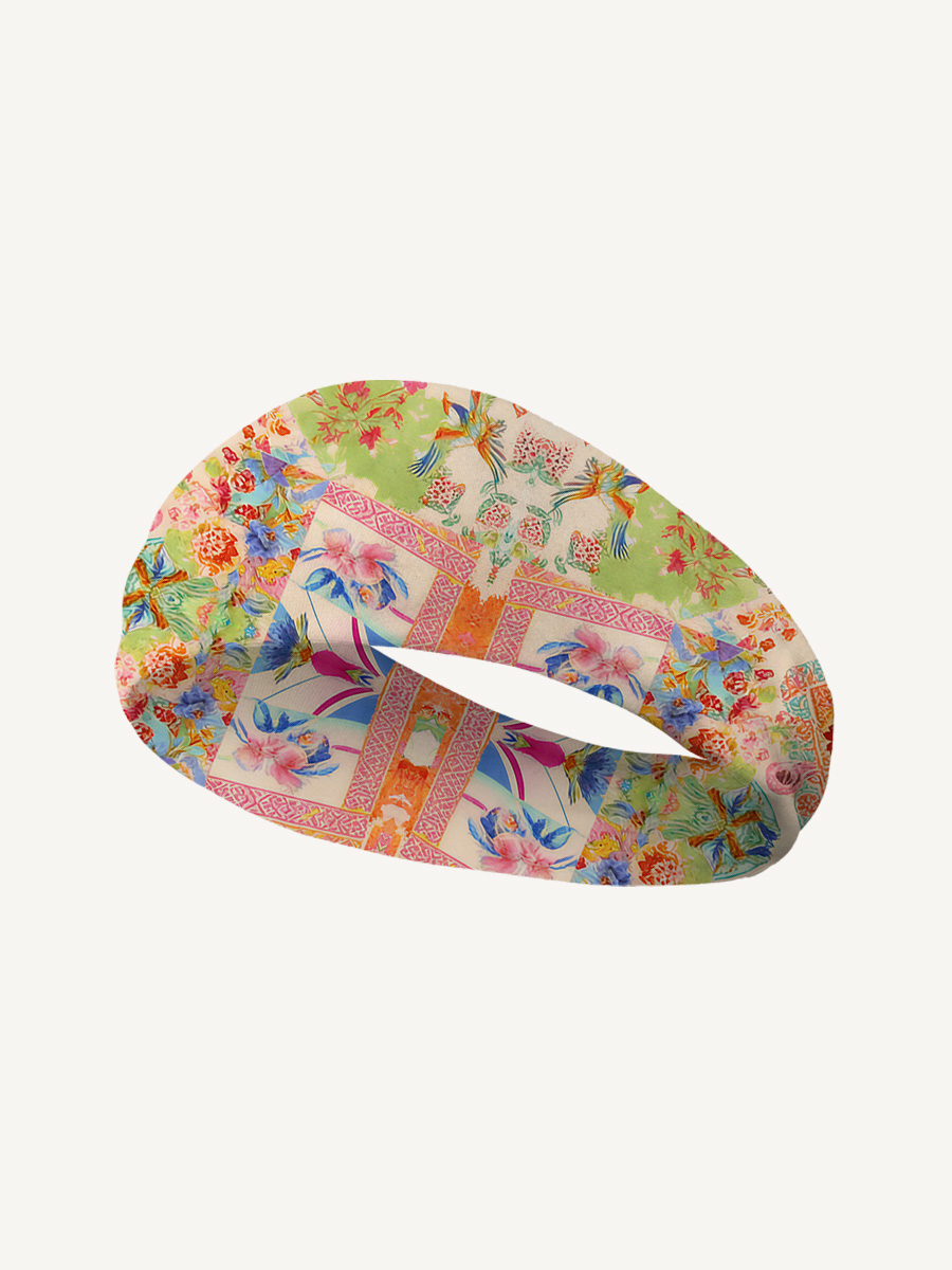 Vivid Lily Print Boho Bandeau Headband