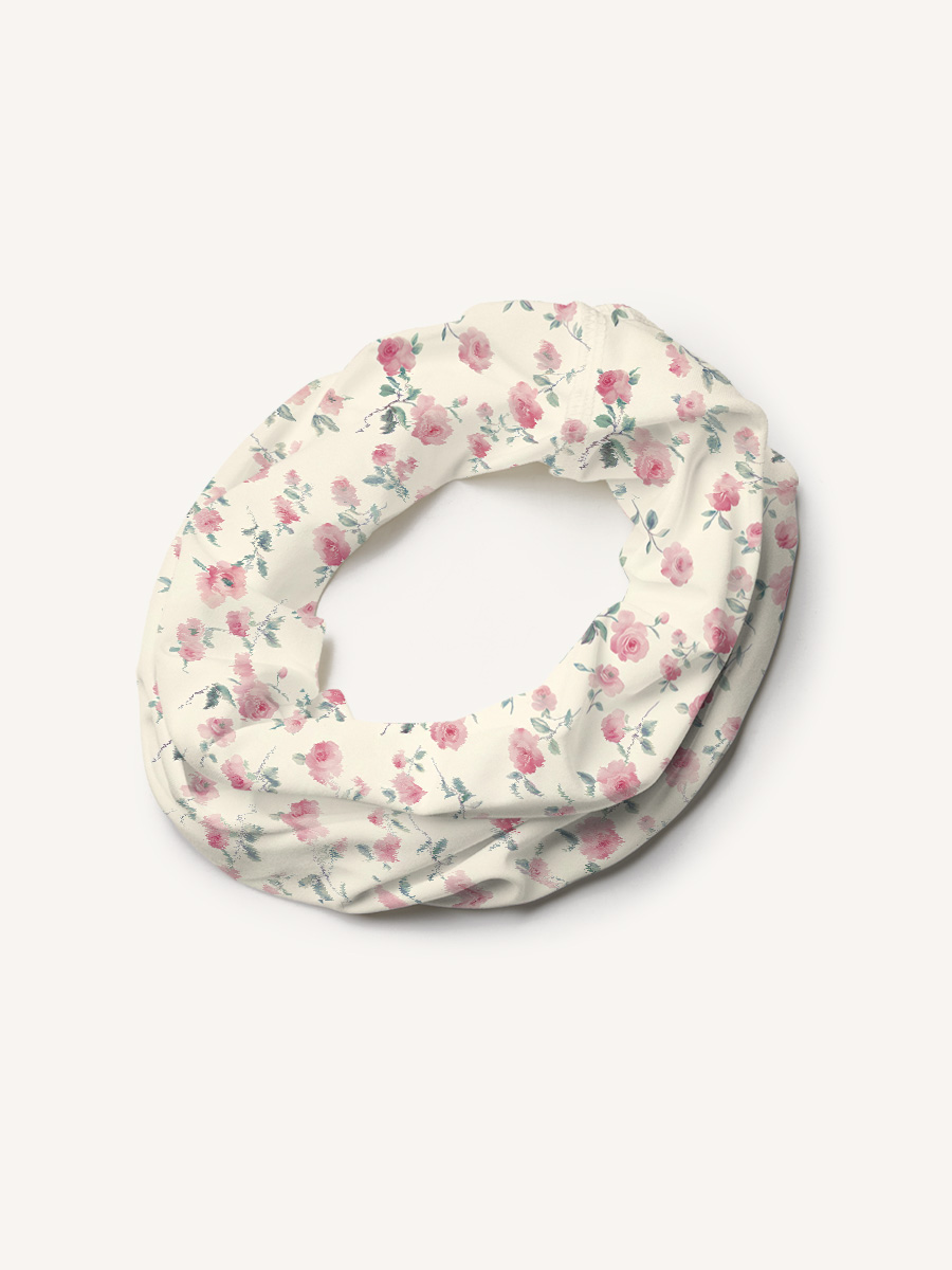 Blush Rose Print Boho Bandeau Headband