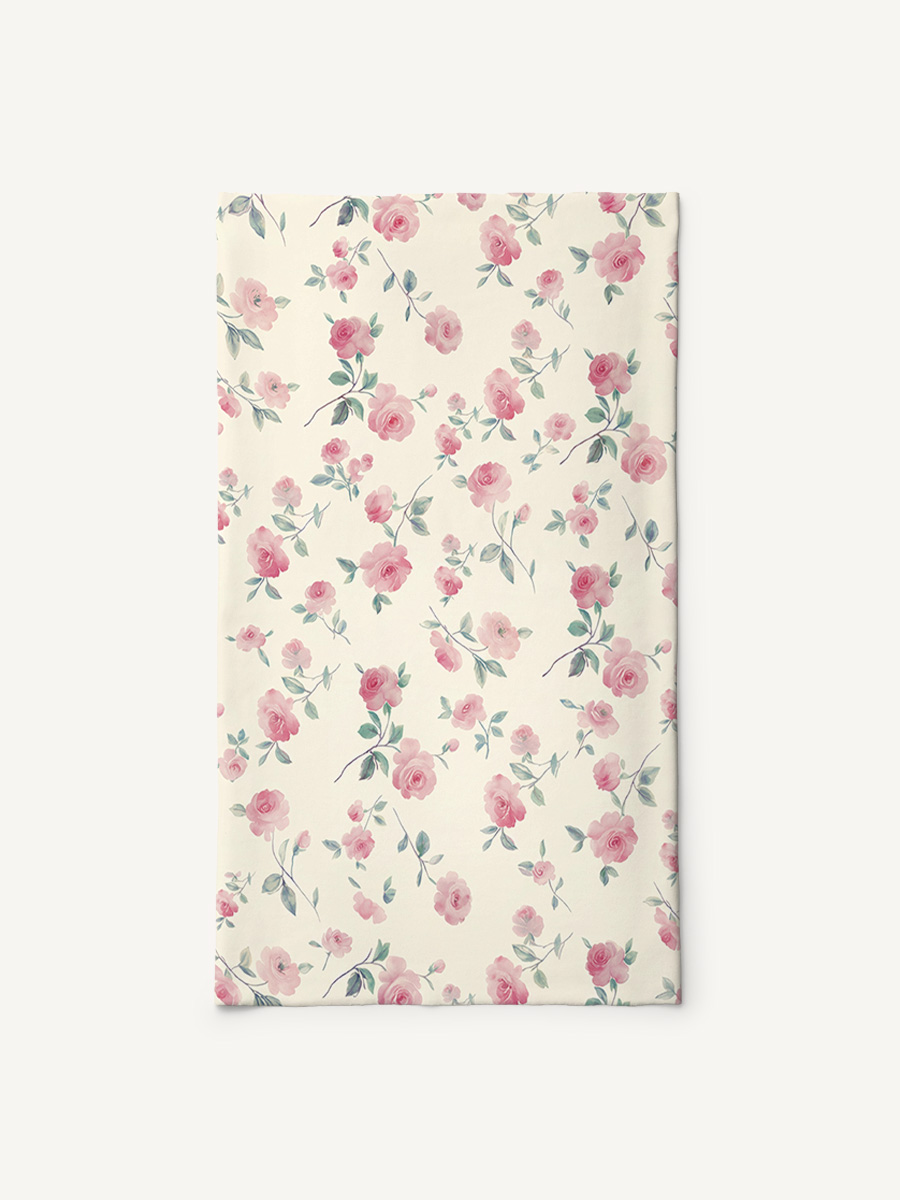 Blush Rose Print Boho Bandeau Headband