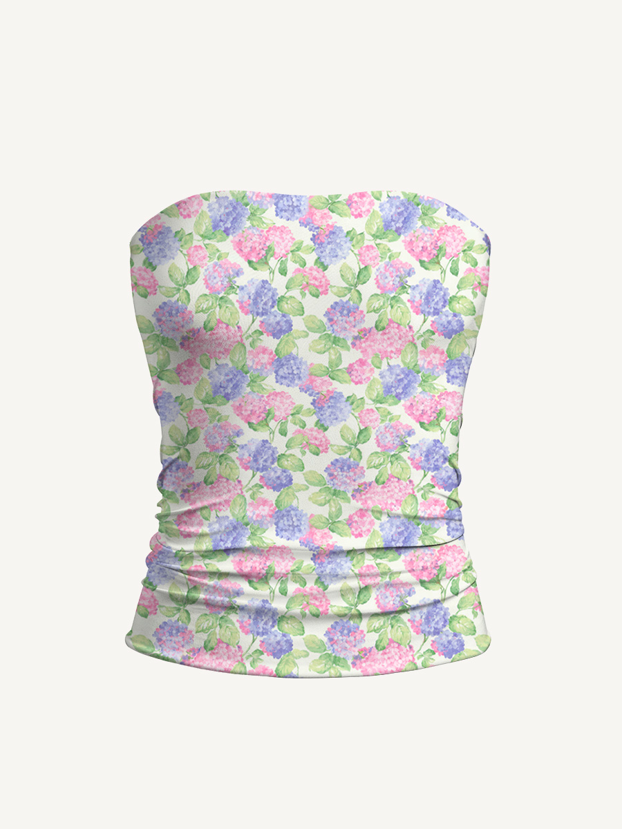 Lilac Hydrangea Print Boho Bandeau Headband