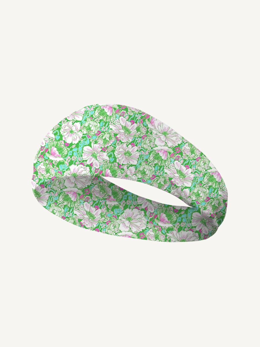 Mint Garden Print Boho Bandeau Headband