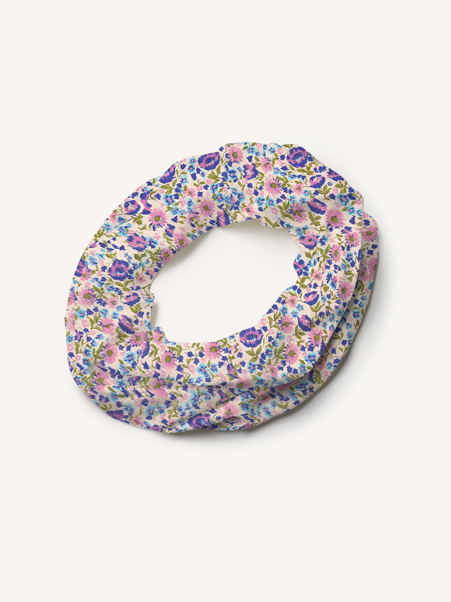 Lavender Bloom Print Boho Bandeau Headband